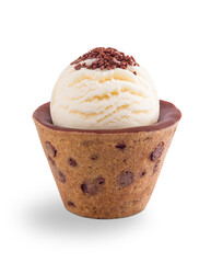 Delicious Ice Cream in a Chocolate Chip Cookie Cup