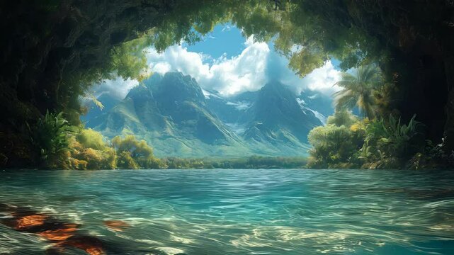Game background: In 10,000 BC, the forests surrounding lakes were plentiful with water creatures and vegetation, making it a crucial ecosystem that supported a diverse range of species. AI-generated