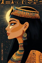 &Auml;gyptisches Luxus-Sundowner-Poster mit Kleopatra