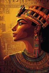 &Auml;gyptisches Luxus-Sundowner-Poster mit Kleopatra