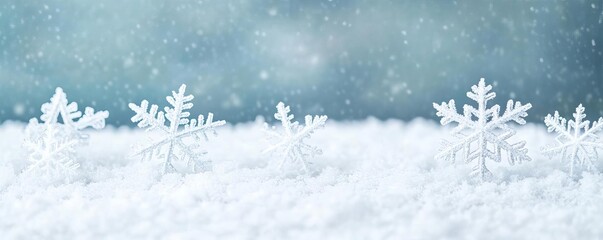 Obraz premium Close-up of snowflakes on a frosty windowpane, winter morning calm