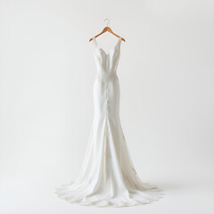 Fototapeta premium luxury wedding dress on minimal background 