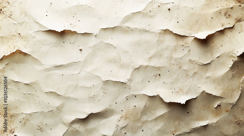 Leinwandbilder a surface showcases crumpled, aged paper with an uneven texture and light stains, creating a rustic 