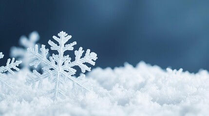 Delicate snowflakes swirling in the wind, abstract winter motion