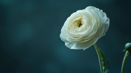 Single White Ranunculus Flower
