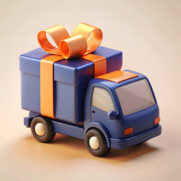 recommend clip art: Delivery van with gift box