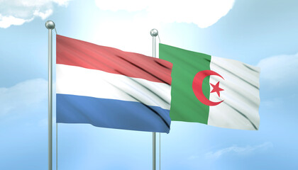Netherlands and Algeria Flag Together A Concept of Relations