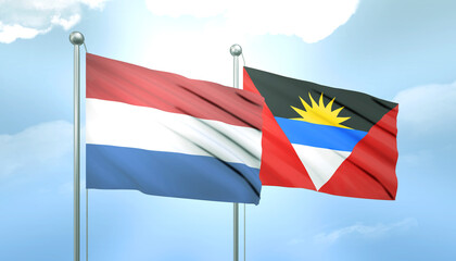 Netherlands and Antigua Barbuda Flag Together A Concept of Relations