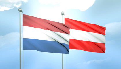 Netherlands and Austria Flag Together A Concept of Relations