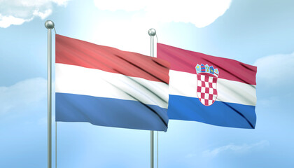 Netherlands and Croatia Flag Together A Concept of Relations