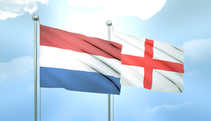 Netherlands and England Flag Together A Concept of Relations