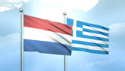 Netherlands and Greece Flag Together A Concept of Relations