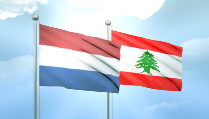 Netherlands and Lebanon Flag Together A Concept of Relations