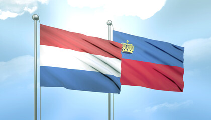 Netherlands and Liechtenstein Flag Together A Concept of Relations