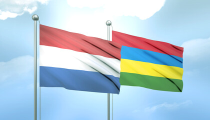 Netherlands and Mauritius Flag Together A Concept of Relations