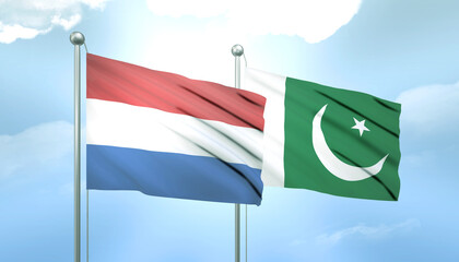 Netherlands and Pakistan Flag Together A Concept of Relations