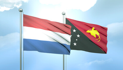 Netherlands and Papua New Guinea Flag Together A Concept of Relations