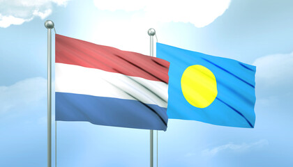 Netherlands and Palau Flag Together A Concept of Relations