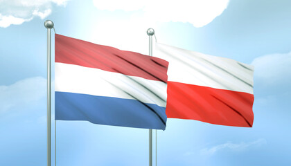 Netherlands and Poland Flag Together A Concept of Relations