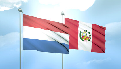 Netherlands and Peru Flag Together A Concept of Relations