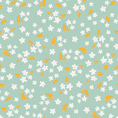 Hand painted Flowers exotic floral vector seamless pattern illustration