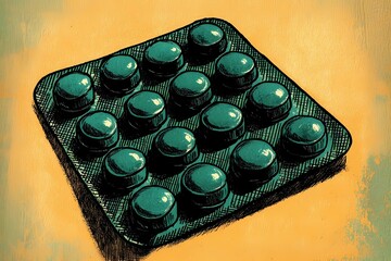 Medical pillows mockup on a white surface, suitable for product advertising, healthcare product design, and medical supply illustrations.