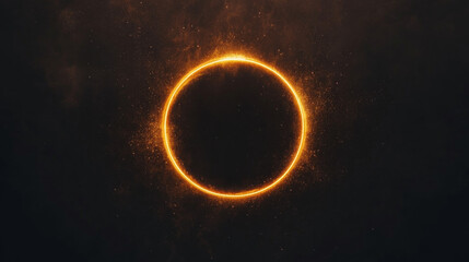 Abstract glowing circle in the dark.