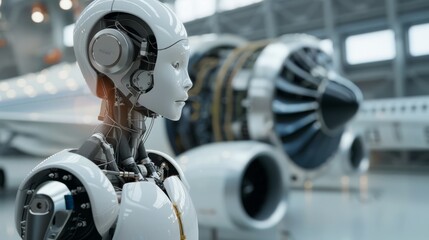 Futuristic robot handling hazardous materials safely