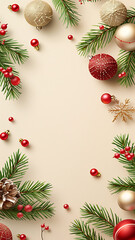 Festive Holiday Ornaments with Greenery
