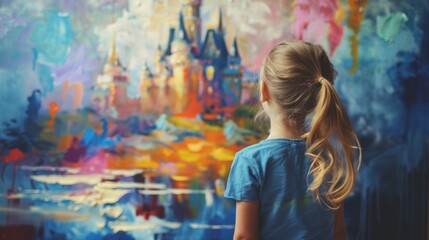 Fototapeta premium Kid artist painting