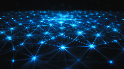 Fototapeta premium Abstract business connection of lines from nodes It is connected to endless nodes and represents the innovation of communication in the network.