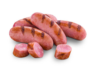 Grilled Pork Sausages with Slices and Grilled Marks