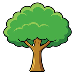 Trees Vibrant Flat Illustrations Collection.  Flat illustration. Vector images on a white background