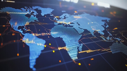 Abstract business network Around the world and charts and graphs with statistics to innovative analyze business potential and forecast future development of companies growth.