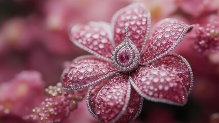 Pink Flower Diamond Jewelry