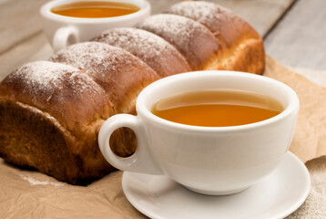 Autumnal Indulgence: A Table Set for Sweet Temptations. Autumn apple pie. Fruit pie. Tea party.