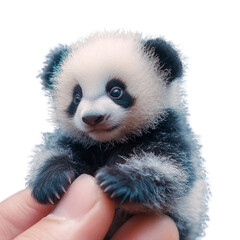 Lieber kleiner Panda auf einem Finger