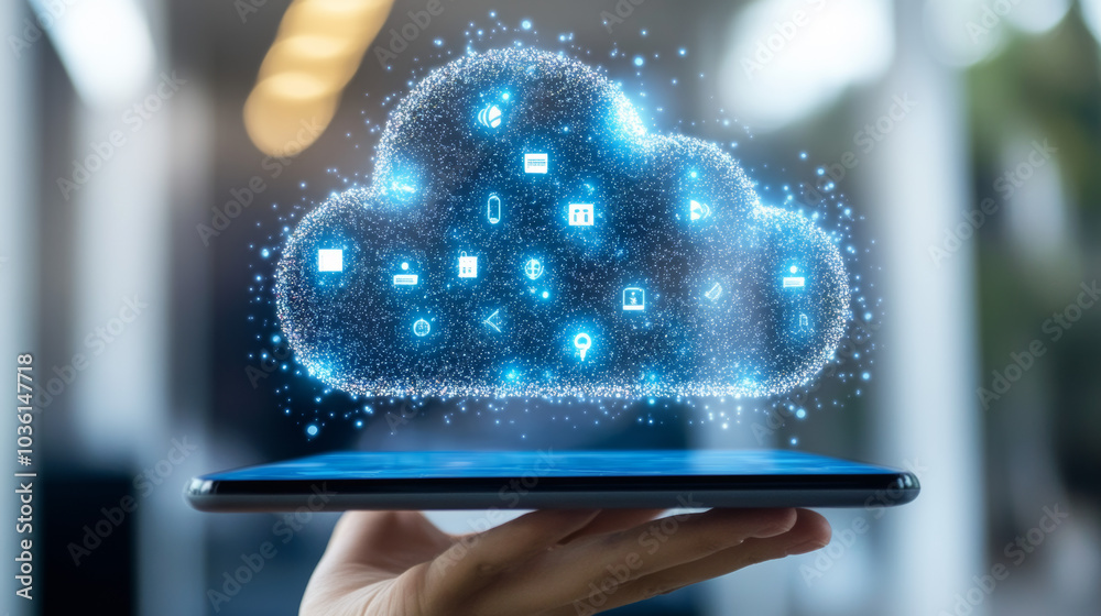 Poster cloud storage lets you save your files online, like on a giant computer in the sky. it keeps your da