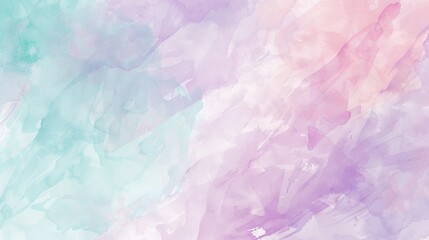 A gentle pastel background with watercolor-like patterns in pink, lavender, and teal