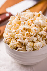 Delicious Bowl of Gourmet Popcorn Ready to Enjoy