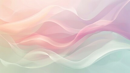 Obraz premium A pastel background with gentle waves of color blending lavender, mint, and peach