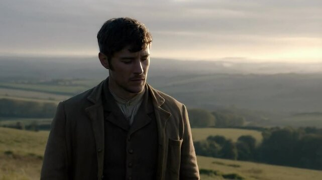 Thoughtful man in historical clothes