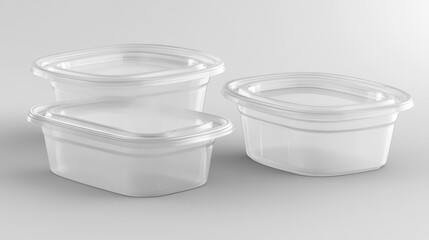 Empty plastic food containers for your designs.