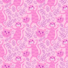 Cartoon animals seamless wild tiger pattern for wrapping paper and kids clothes