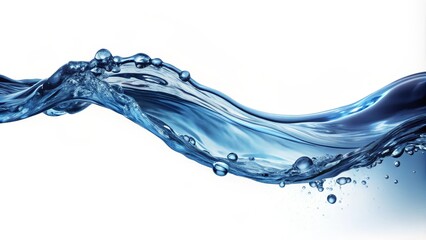 Obraz premium Refreshing wave of water is splashing on a white background