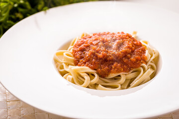 Delicious Italian Fettuccine Pasta With Rich Tomato Sauce