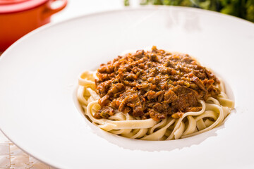 Delicious Italian Pasta with Rich Meat Tomato Sauce