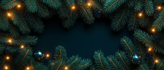 A Hyperrealistic Seamless Design of Christmas Pine Branches Perfect for Festive Decor and Holiday Themes