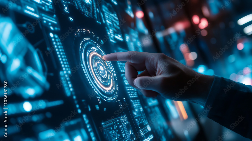 Poster industry 4.0 uses technology like automation and cloud computing to create smart factories.
