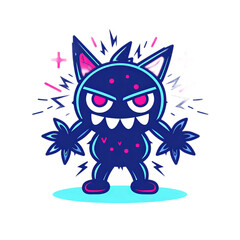 Colorful Cartoon Monster with Bold Features